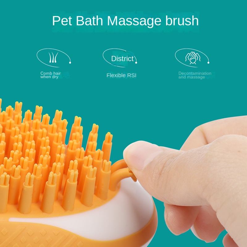2-in-1 Pet Bath Brush & Massage Comb – Dog & Cat Grooming Tool