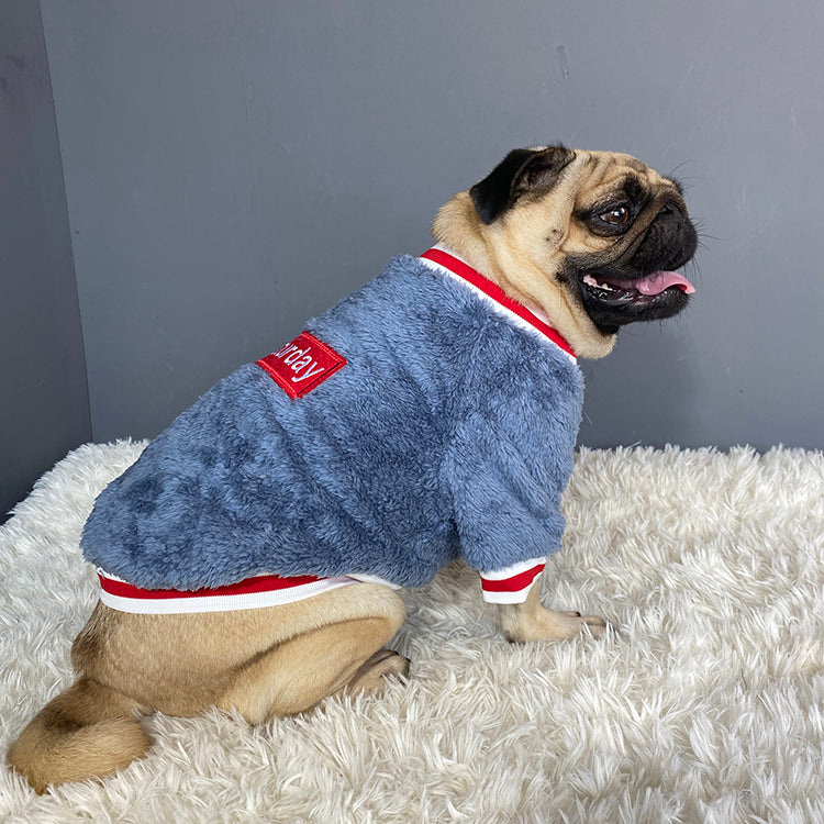 Blue Dog Sweater – Soft Cotton Warm Pet Clothes for Small Dogs