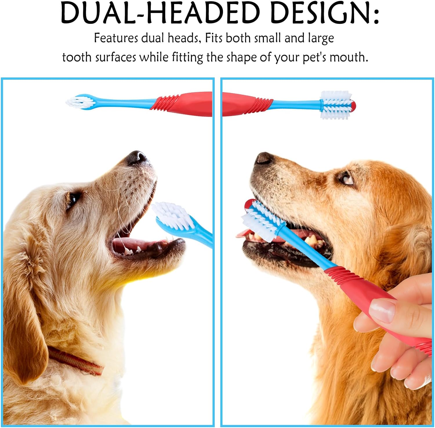 360° Dog Toothbrush Dual Head – Pet Dental Care Brush