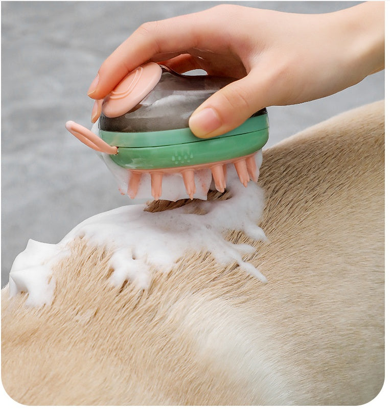 2-in-1 Pet Bath Brush with Shampoo Dispenser – Dog & Cat Grooming