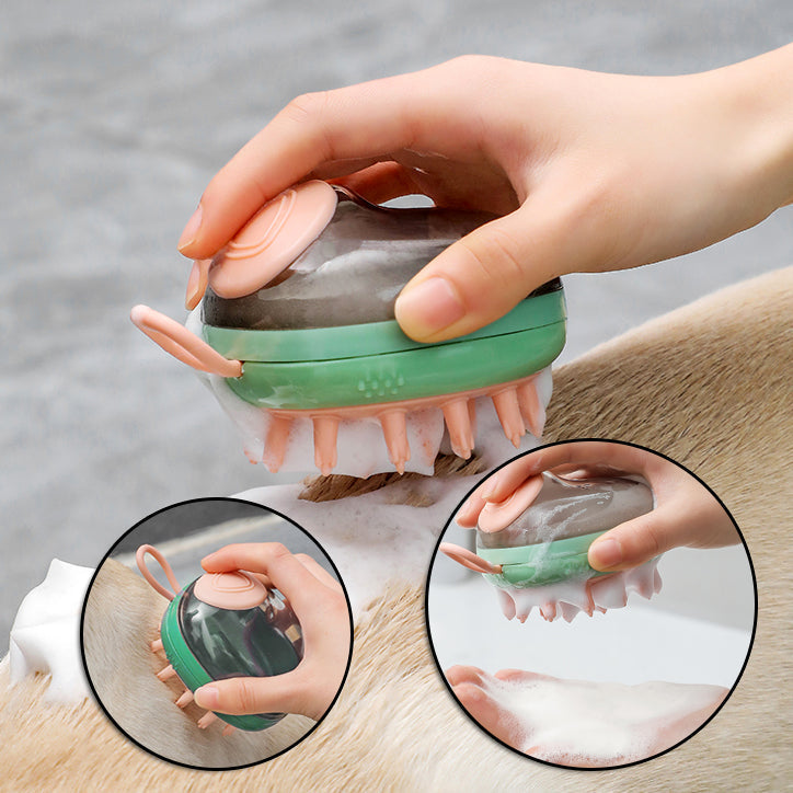 2-in-1 Pet Bath Brush with Shampoo Dispenser – Dog & Cat Grooming