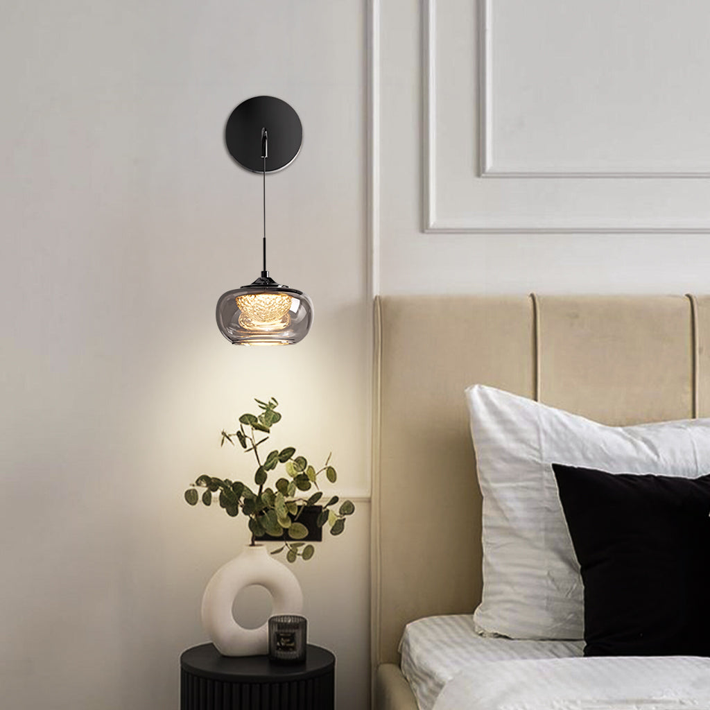 Duncan Modern Smoked Grey Glass Wall Sconce