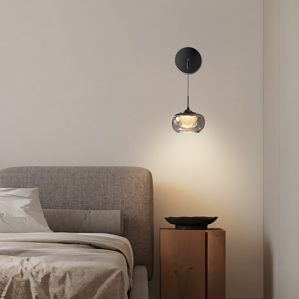 Duncan Modern Smoked Grey Glass Wall Sconce