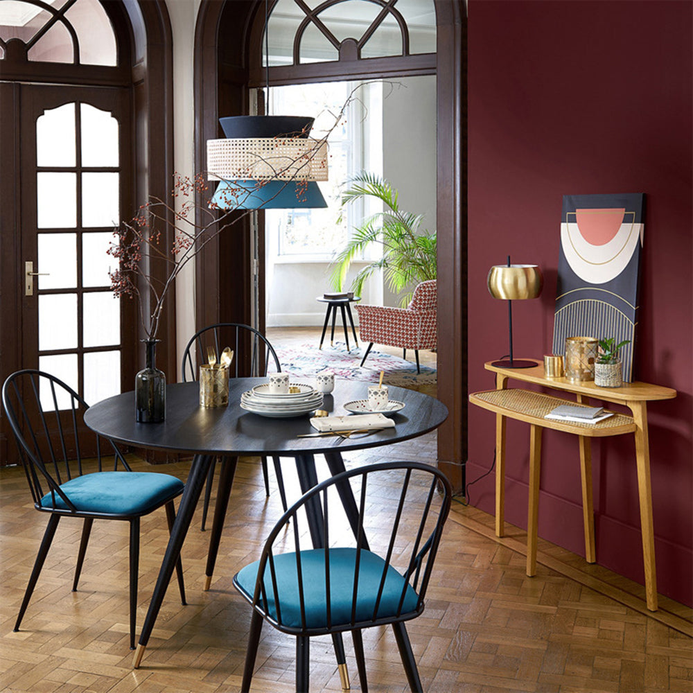 Daniel Vintage Green Rattan Pendant Light